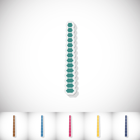 Spine. Flat sticker with shadow on white backgroundのイラスト素材