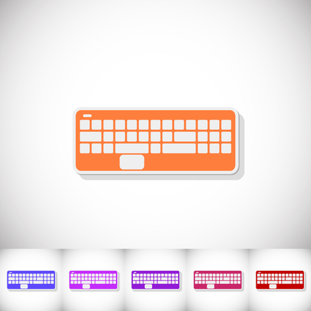 Keyboard flat stickers with shadow on white background.のイラスト素材