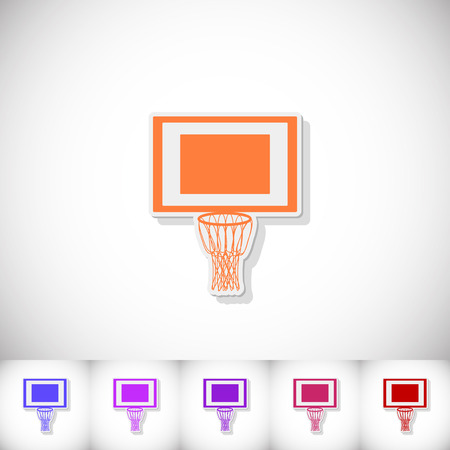 Basketball net. Flat sticker with shadow on white backgroundのイラスト素材