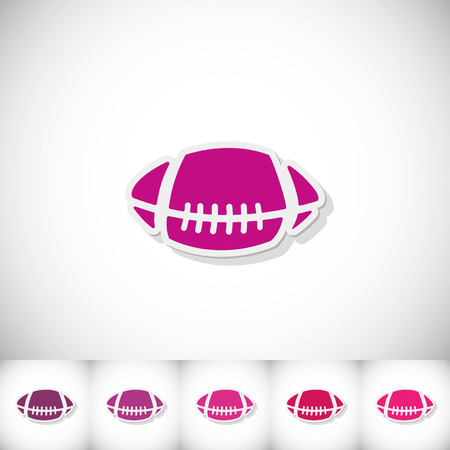 Rugby ball. Flat sticker with shadow on white backgroundのイラスト素材
