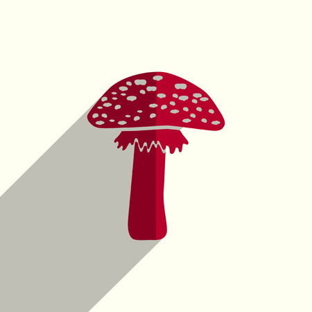 Mushrooms flat icons with of shadow. Simple vector illustrationのイラスト素材