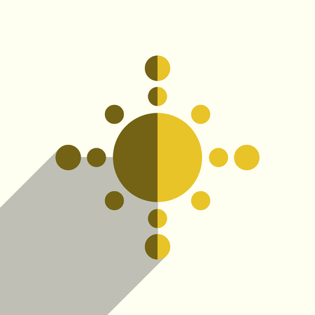 Sun flat icons with of shadow. Vector illustrationのイラスト素材