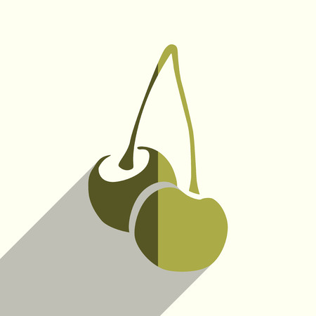 Fruit flat icons with of shadow. Vector illustrationのイラスト素材