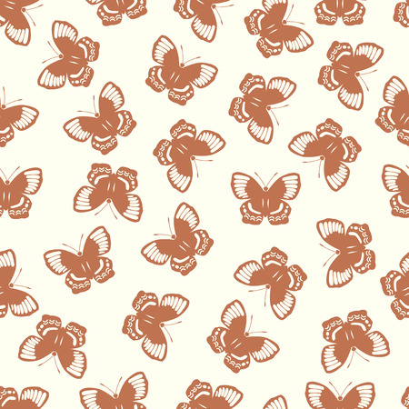 Butterfly vector illustration on a seamless pattern backgroundのイラスト素材