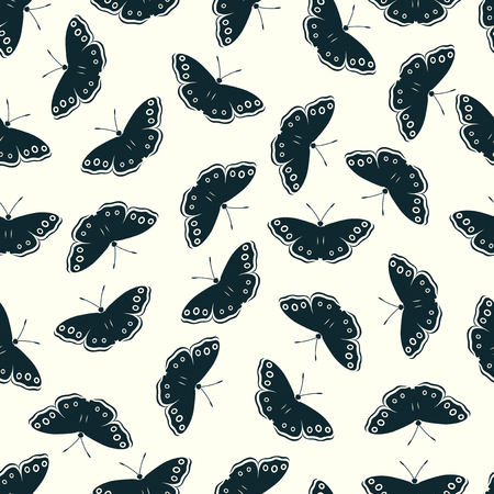 Butterfly vector illustration on a seamless pattern backgroundのイラスト素材