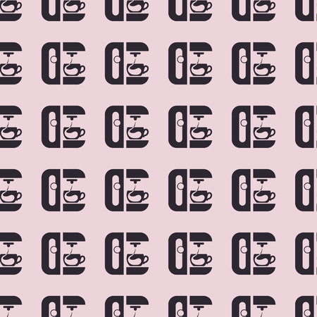 Coffee vector illustration on a seamless pattern backgroundのイラスト素材