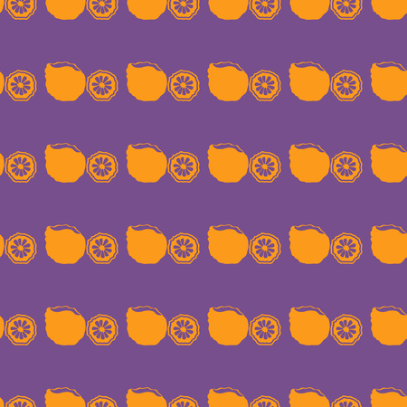 Fruits vector illustration on a seamless pattern backgroundのイラスト素材