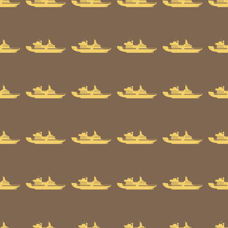 Sea transport vector illustration on a seamless pattern backgroundのイラスト素材
