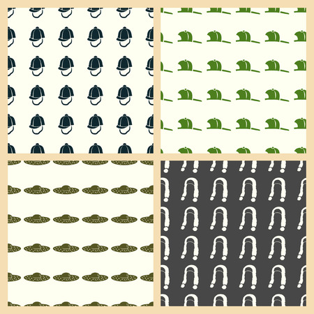 Headdresses for women vector illustration on a seamless pattern backgroundのイラスト素材