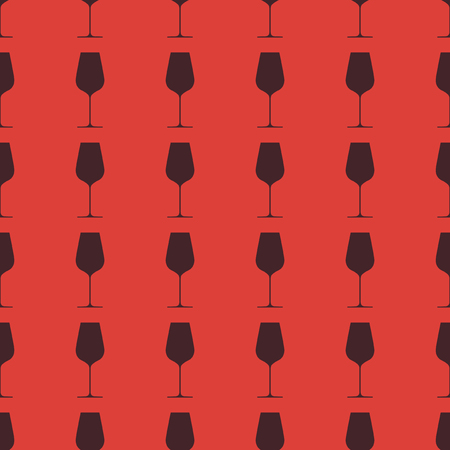 Wineglasses vector illustration on a seamless pattern background. Set of elementsのイラスト素材