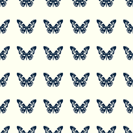 Butterfly vector illustration on a seamless pattern backgroundのイラスト素材