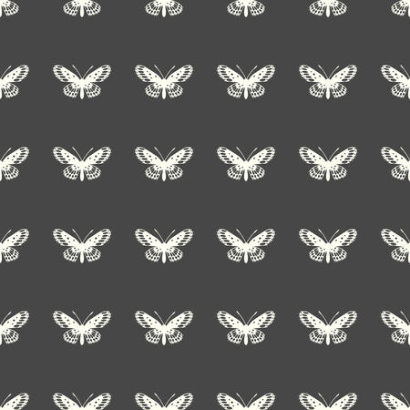 Butterfly illustration on a seamless pattern backgroundのイラスト素材