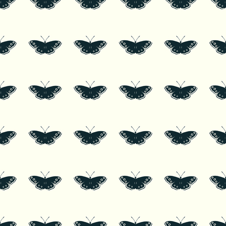 Butterfly vector illustration on a seamless pattern backgroundのイラスト素材