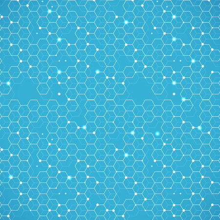 Abstract image of human DNA illustration on blue background.のイラスト素材