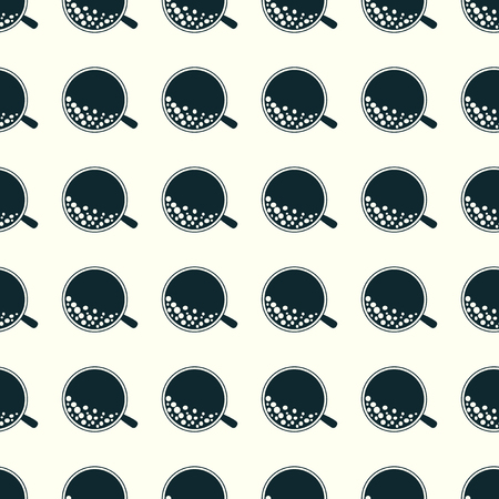 Coffee vector illustration on a seamless pattern backgroundのイラスト素材