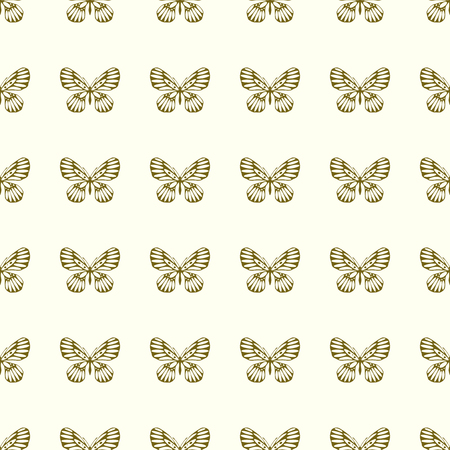 Butterfly vector illustration on a seamless pattern backgroundのイラスト素材