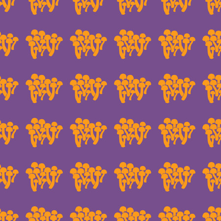 Mushrooms vector illustration on a seamless pattern backgroundのイラスト素材