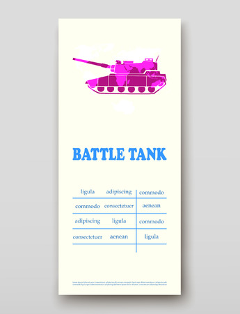 Battle tank technology annual report brochure flyer design template vector, Leaflet cover presentation abstract background layoutのイラスト素材