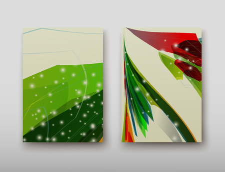 Leaflet cover presentation abstract geometric background, layout in A4 set technology brochure flyer design template vector shadowのイラスト素材