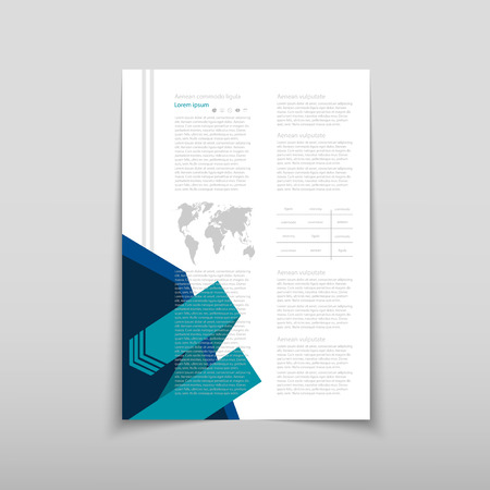 Leaflet cover presentation abstract geometric background, layout in A4 set technology brochure flyer design template vector shadowのイラスト素材