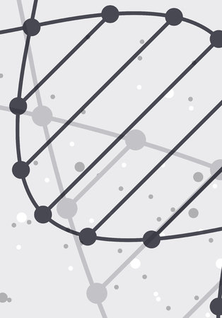 DNA abstract geometric background, layout in A4 set technology brochure flyer design template vector shadowのイラスト素材