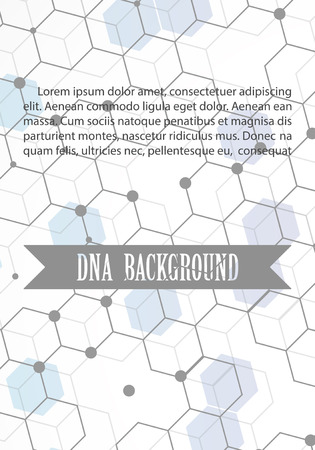 Poster brochure flyer design template vector, DNA abstract geometric background, layout in A4 size shadowのイラスト素材