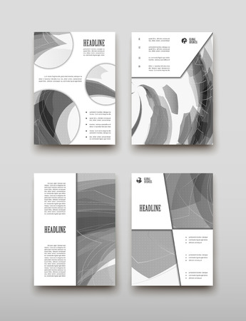 Leaflet cover presentation abstract geometric background, layout in A4 set technology brochure flyer design template vector shadowのイラスト素材