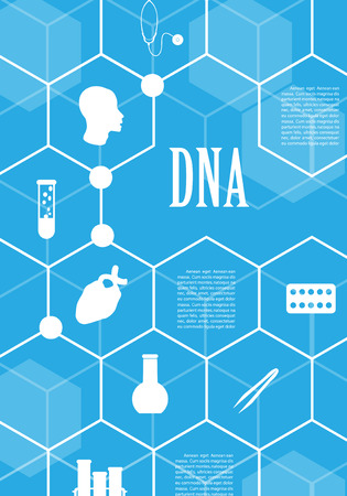 DNA abstract geometric background, layout in A4 set technology brochure flyer design template vector shadowのイラスト素材