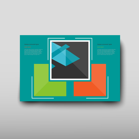 Leaflet cover presentation abstract geometric background, layout in A4 set technology brochure flyer design template vector shadowのイラスト素材