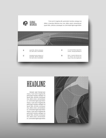 Leaflet cover presentation abstract geometric background, layout in A4 set technology brochure flyer design template vector shadowのイラスト素材