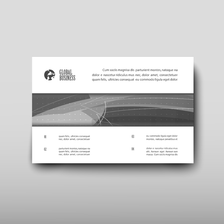 Leaflet cover presentation abstract geometric background, layout in A4 set technology brochure flyer design template vector shadowのイラスト素材