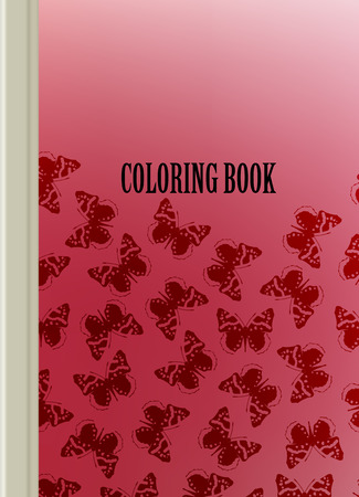 Poster brochure flyer design coloring template vector, Leaflet cover presentation abstract geometric background, layout in A4 size shadowのイラスト素材