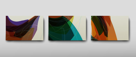Cover with an abstract pattern of chaotically arranged lines on a colored background in retro style....