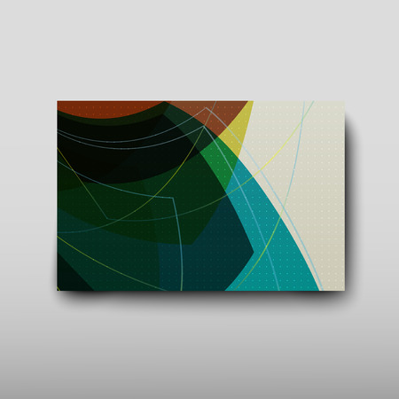 Cover with an abstract pattern of chaotically arranged lines on a colored background in retro style. Vector illustrationのイラスト素材