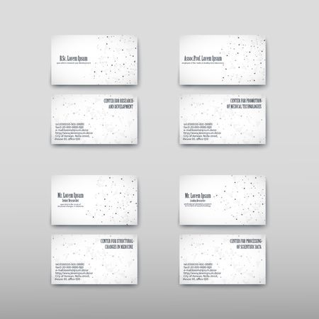 Business card containing contact information making it easier to find clients for promoting goods and services in the financial market. Vector illustrationのイラスト素材
