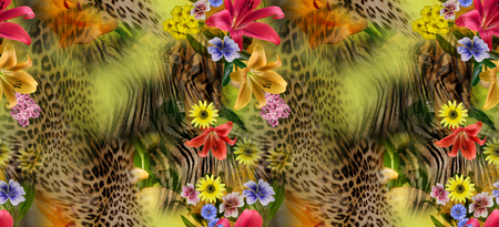 flower leopard seamlesの写真素材