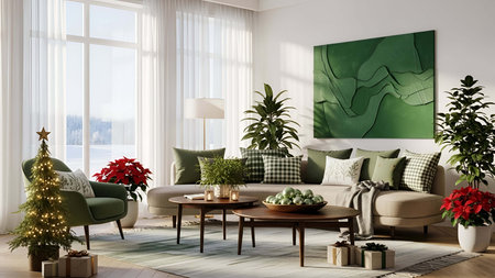 modern bright interiors apartment Living room illustration 3D rendering computer generated image