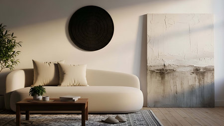 modern bright interiors apartment living room 3D rendering illustration computer generated image