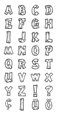 wood lettersのイラスト素材
