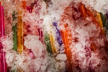 Color bars on the iceの写真素材