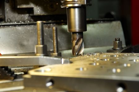 End-tooth vertical mill cutting the metall blankの写真素材