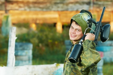 Man paintball playerの写真素材