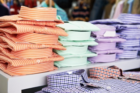 shirts in a shopの写真素材