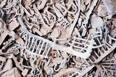 lead scrap materials recycling backroundの写真素材