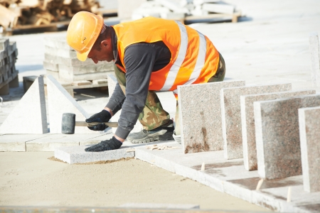 sidewalk pavement construction worksの写真素材