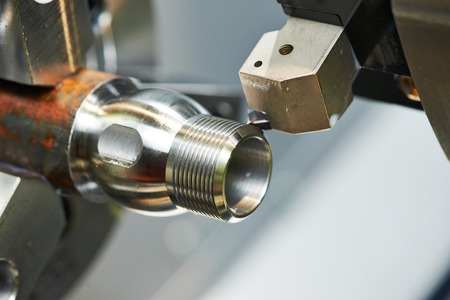 milling detail on metal cutting machine tool at factoryの写真素材