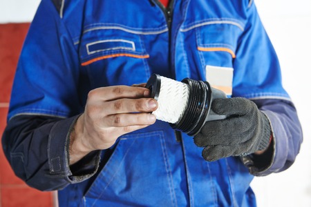 Car servicing, oil filter replacing maintenace