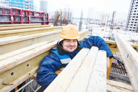 construction site worker at concrete works at building area