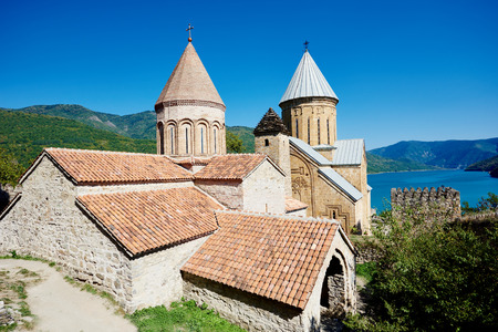 Ananuri church and castle complex on the Aragvi River in Georgiaの写真素材