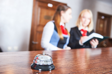 Hotel reception frontdesk workersの写真素材
